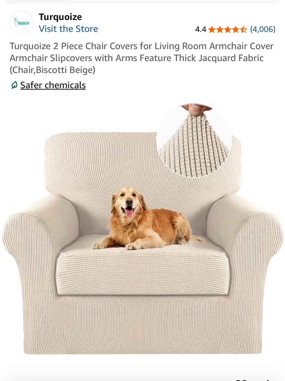 Single 1-seater stretch sofa slipcover / protective cover sheet.